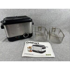 Cuisinart CDF-100P1 Compact 1.1 Liter Deep Fryer  Brushed Snless Steel + 2 Baskt
